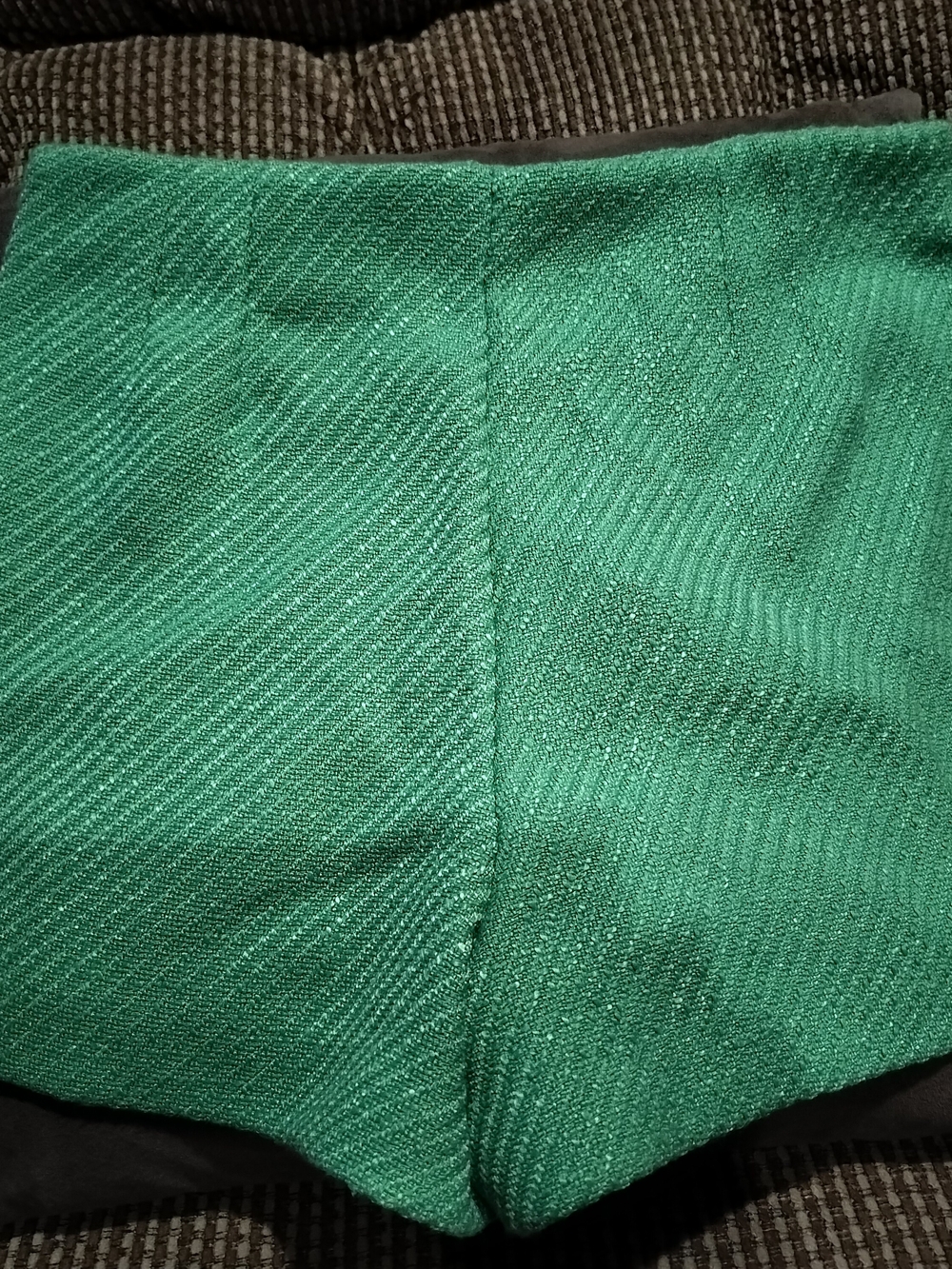 Zara Emerald Green Textured Knit Shorts